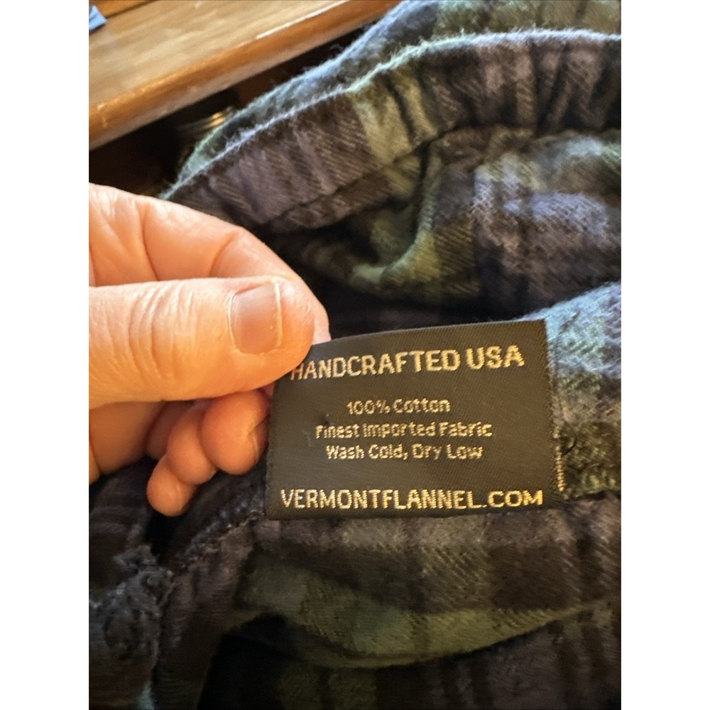 The Vermont Flannel Co Hooded Flannel Pullover Men Size Large Hood Green Plaid - Picture 6 of 9